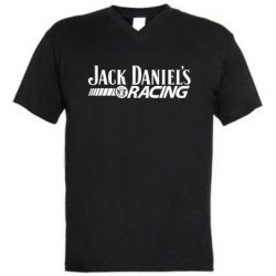 Мужская футболка  с V-образным вырезом Jack Daniel's Racing - PrintSalon