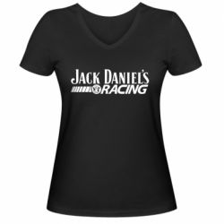 Женская футболка с V-образным вырезом Jack Daniel's Racing - PrintSalon