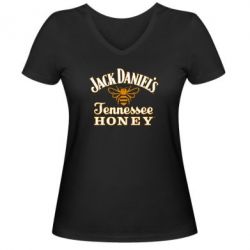 Женская футболка с V-образным вырезом Jack Daniel's Tennessee Honey - PrintSalon