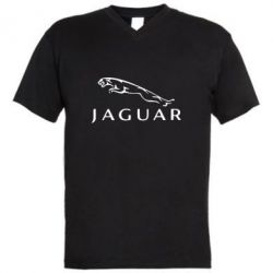 Мужская футболка  с V-образным вырезом Jaguar - PrintSalon