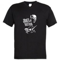 Мужская футболка  с V-образным вырезом James Hetfield - PrintSalon