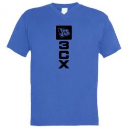 Мужская футболка  с V-образным вырезом JCB 3CX - PrintSalon