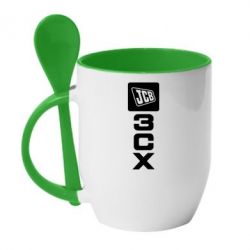 Чашка с ложкой JCB 3CX - PrintSalon