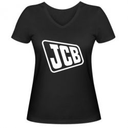 Женская футболка с V-образным вырезом JCB - PrintSalon