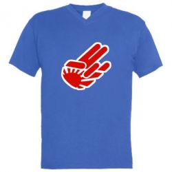 Мужская футболка  с V-образным вырезом JDM Arm - PrintSalon