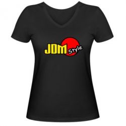 Женская футболка с V-образным вырезом JDM Style - PrintSalon