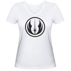Женская футболка с V-образным вырезом Jedi Order - PrintSalon