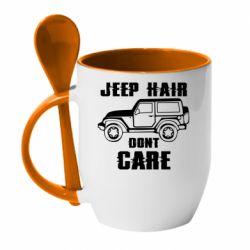 Чашка с ложкой Jeep hair don't care - PrintSalon