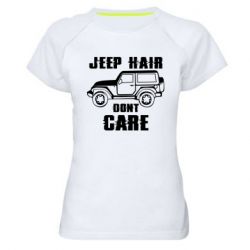 Женская футболка для спорта Jeep hair don't care - PrintSalon