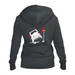 Женское худи на молнии Jeep pissing on the sign - PrintSalon