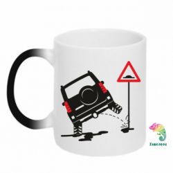 Чашка-хамелеон Jeep pissing on the sign - PrintSalon