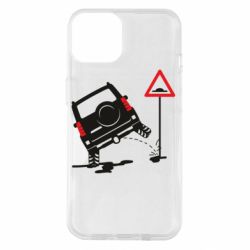 Чехол для iPhone 14 Jeep pissing on the sign - PrintSalon