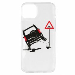 Чехол для iPhone 14 Plus Jeep pissing on the sign - PrintSalon