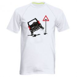 Мужская футболка для спорта Jeep pissing on the sign - PrintSalon