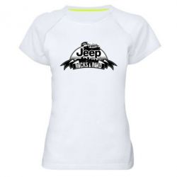 Женская футболка для спорта Jeep rocks - PrintSalon