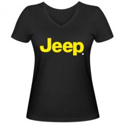 Женская футболка с V-образным вырезом Jeep - PrintSalon