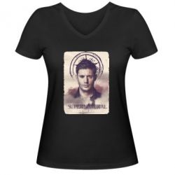 Жіноча футболка з V-подібним вирізом Jensen Ackles - PrintSalon