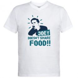 Мужская футболка  с V-образным вырезом Joey doesn't share food! - PrintSalon