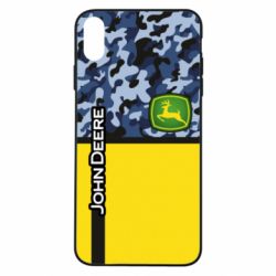 Чехол для iPhone Xs Max John Deer camouflage blue - PrintSalon