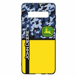 Чехол для Samsung S10+ John Deer camouflage blue - PrintSalon