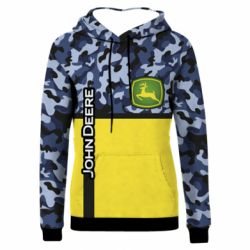 Жіноче 3D худі John Deer camouflage blue