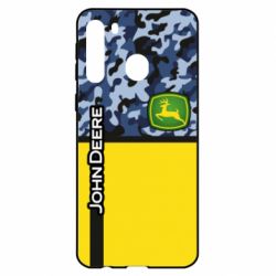 Чехол для Samsung A21 John Deer camouflage blue - PrintSalon