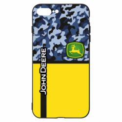 Чехол для iPhone 8 Plus John Deer camouflage blue - PrintSalon