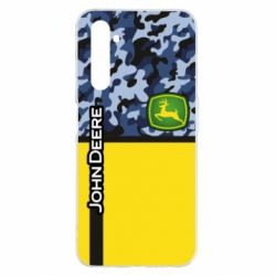 Чехол для Realme 6 Pro John Deer camouflage blue - PrintSalon