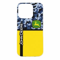 Чехол для iPhone 14 Pro John Deer camouflage blue - PrintSalon