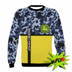 Дитячий 3D світшот John Deer camouflage blue