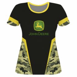 Женская футболка 3D John deere camouflage
