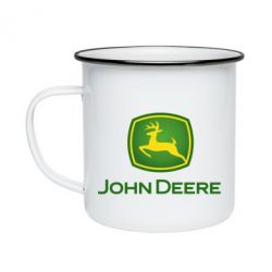 Кружка эмалированная John Deere logo - PrintSalon