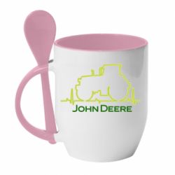 Чашка с ложкой John deere tractor - PrintSalon