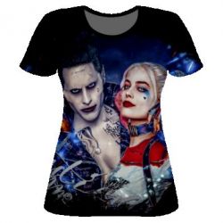 Женская футболка 3D JOKER AND HARLEY QUINN-PrintSalon Женская футболка 3D JOKER AND HARLEY QUINN