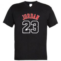Мужская футболка  с V-образным вырезом Jordan 23 - PrintSalon