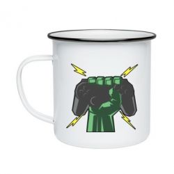 Кружка эмалированная Joystick in hand - PrintSalon