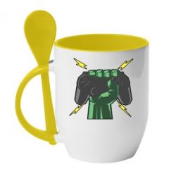 Чашка с ложкой Joystick in hand - PrintSalon