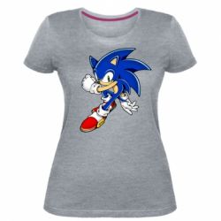 Жіноча преміум футболка Ёж Соник - PrintSalon