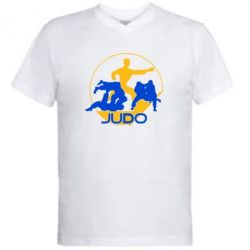Мужская футболка  с V-образным вырезом Judo Federation - PrintSalon