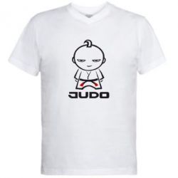Мужская футболка  с V-образным вырезом Judo Fighter - PrintSalon