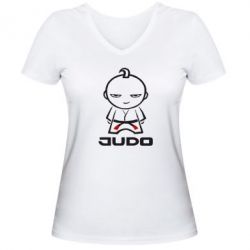 Женская футболка с V-образным вырезом Judo Fighter - PrintSalon