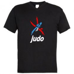 Мужская футболка  с V-образным вырезом Judo Logo - PrintSalon