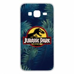 Чехол для Samsung J3 2016 Jurassic Park on the background of a fern - PrintSalon