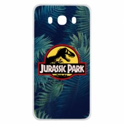 Чехол для Samsung J7 2016 Jurassic Park on the background of a fern - PrintSalon