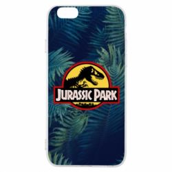 Чехол для iPhone 6/6S Jurassic Park on the background of a fern - PrintSalon