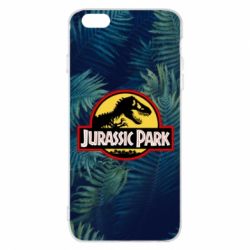 Чехол для iPhone 6 Plus/6S Plus Jurassic Park on the background of a fern - PrintSalon