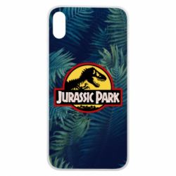 Чехол для iPhone Xs Max Jurassic Park on the background of a fern - PrintSalon