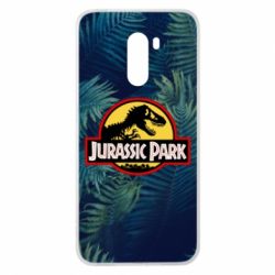 Чехол для Xiaomi Pocophone F1 Jurassic Park on the background of a fern - PrintSalon