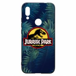 Чехол для Xiaomi Redmi 7 Jurassic Park on the background of a fern - PrintSalon