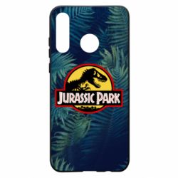 Чехол для Huawei P30 Lite Jurassic Park on the background of a fern - PrintSalon